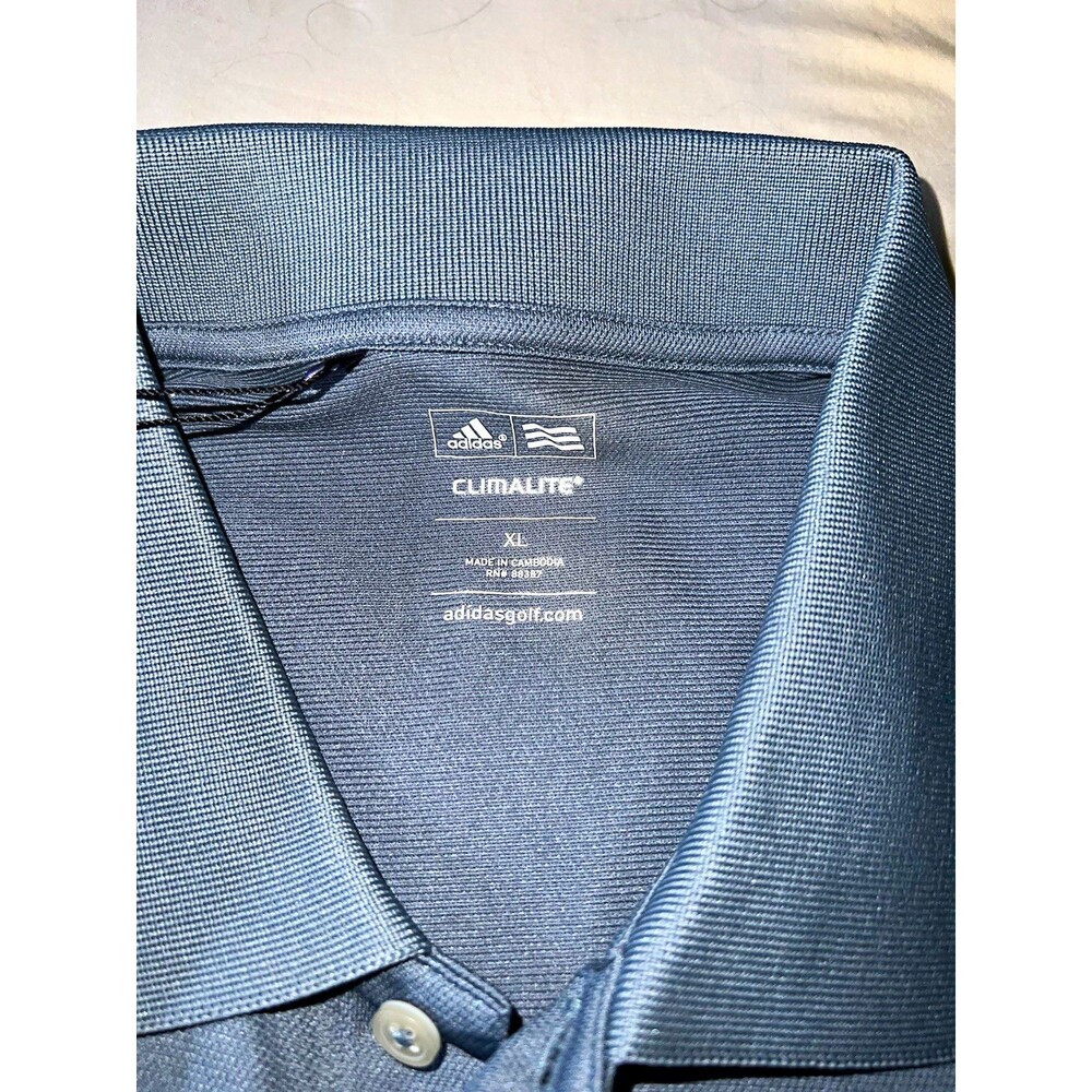 adidas Golf ClimaLite Men's XL Gray Moisture Wicking Solid Logo Polo Shirt